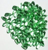 100 5x10mm Transparent Light Green Drop Beads